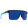FLYNN 50/50 Sunglasses SOFT MATTE BLACK TRANSLUCENT BLUE - HD PLUS GRAY GREEN w/DARK BLUE SPECTRA MIRROR